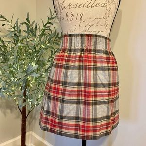 NWT J. Crew Plaid Wool Sidewalk Skirt
